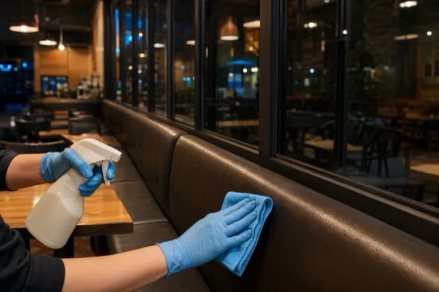 Photo of restaurant dining area cleaning